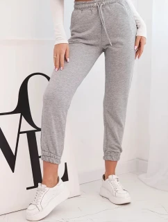 Dámske bavlnené nohavice s elastickým pásom sivé
