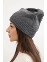 Dámska klasická zimná čiapka s jemným vzorom K379 graphite