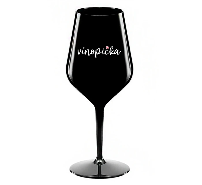 VÍNOPIČKA - čierny nerozbitný pohár na víno 470 ml