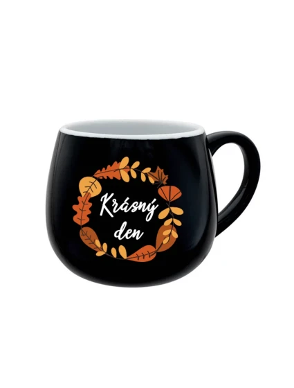 KRÁSNÝ DEN (PODZIM) - černý keramický hrníček 300 ml