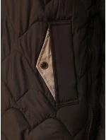 Dámska prechodná prešívaná bunda s odnímateľnou kapucňou hnedá TY5623