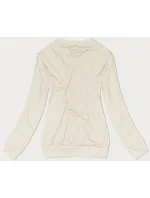 Dámska tenká mikina v ecru farbe so sťahovacím lemom (68W05-67+132) Dámska tenká mikina v ecru farbe so sťahovacím lemom (68W05-67+132)