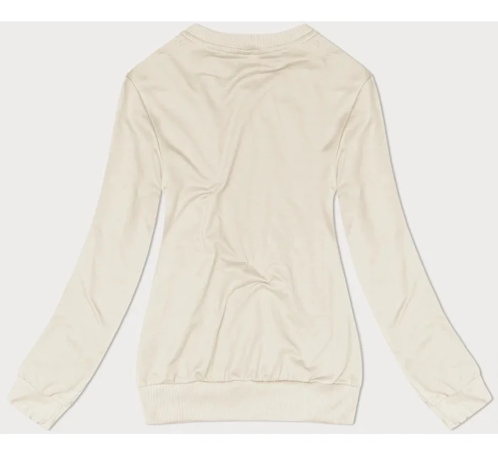 Dámska tenká mikina v ecru farbe so sťahovacím lemom (68W05-67+132) Dámska tenká mikina v ecru farbe so sťahovacím lemom (68W05-67+132)