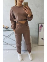 Zateplený set s krátkou mikinou mocca Zateplený set s krátkou mikinou mocca