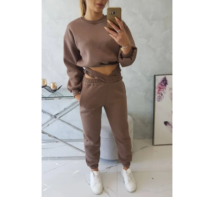 Zateplený set s krátkou mikinou mocca Zateplený set s krátkou mikinou mocca