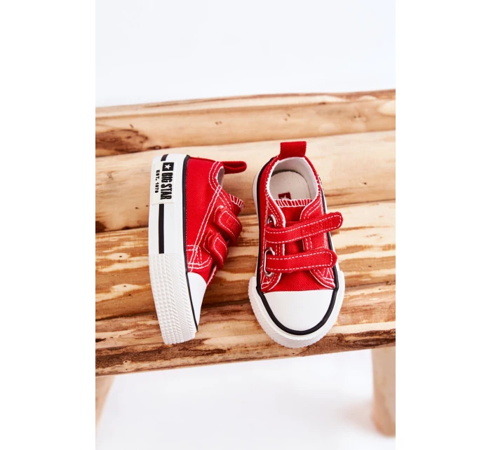 Dětské látkové tenisky se suchým zipem BIG STAR model 21594932 Červená - Big Star Shoes Dětské látkové tenisky se suchým zipem BIG STAR model 21594932 Červená - Big Star Shoes