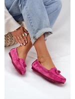 Dámské Ploché Klasické Semišové Mokasíny model 21686063 Fuchsie - S.Barski
