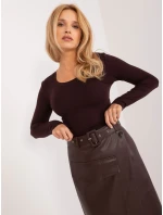 EM SD sukňa B9326.64 tmavohnedá