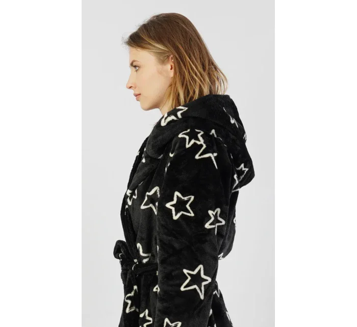 Dámsky župan krátky s kapucňou Hviezdy