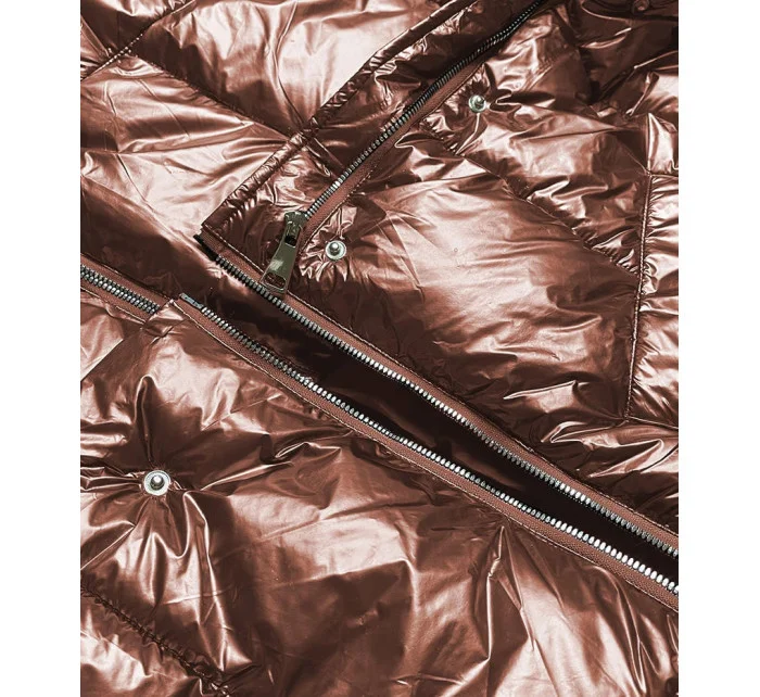 Dámska trojdielna zimná bunda medená (omdl-009)