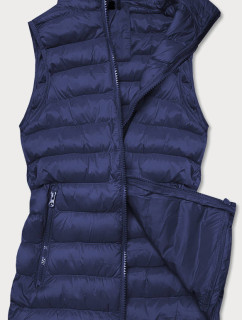 Krátká modrá prošívaná dámská vesta model 16279855 - J.STYLE