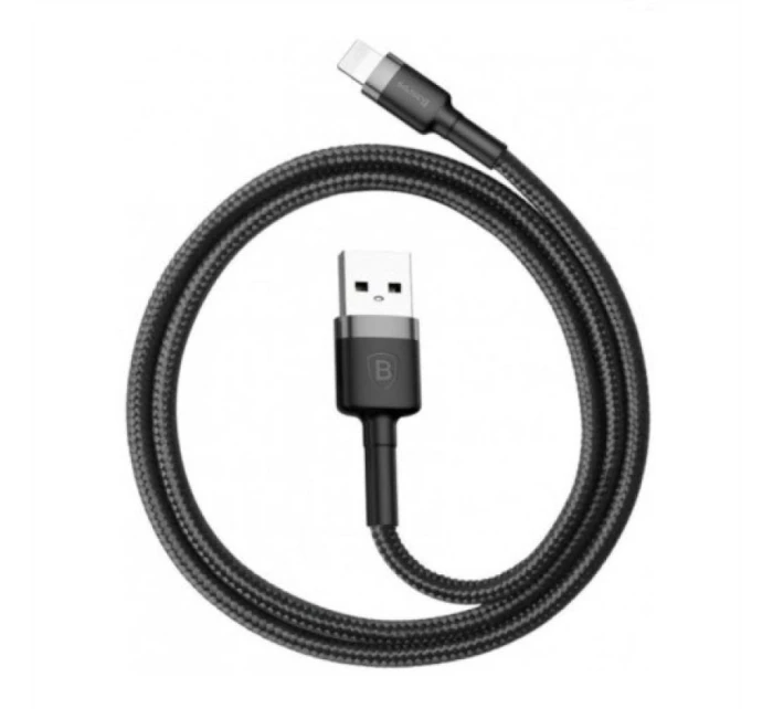 BASEUS LIGHTNING USB KÁBEL 2.4A 1M ŠEDO-ČIERNY