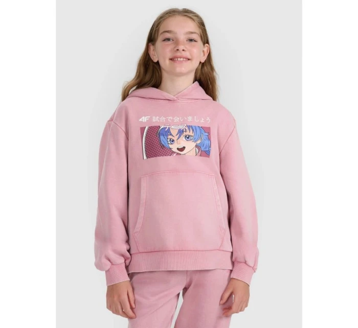 Dívčí mikina s kapucí model 21868360 - 4F Dívčí mikina s kapucí model 21868360 - 4F