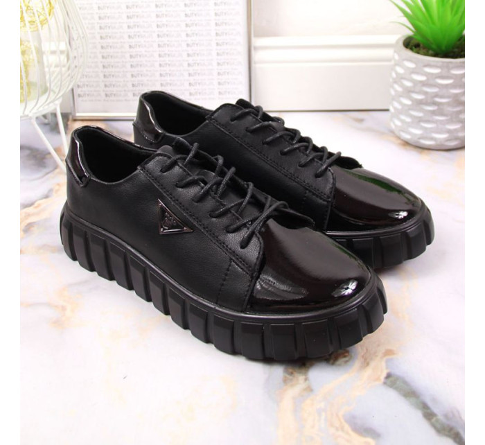 Čierne kožené topánky Filippo W PAW365