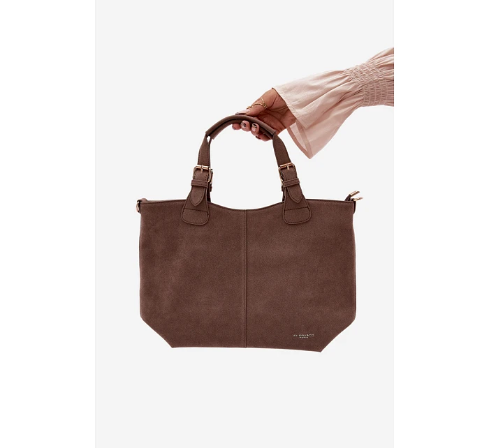 Kabelka z imitace semiše tmavě béžová Clarette