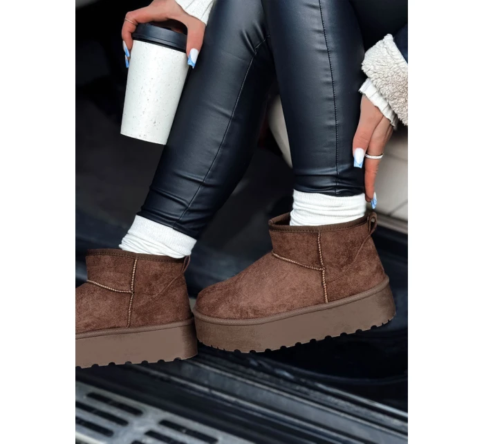 Dámske snežnice na platforme hnedé ALPIKA FashionStreet ZY0563