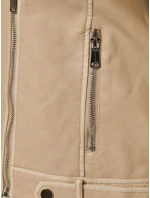 Dámska kožená bunda DARKGLORY beige FashionStreet TY5567