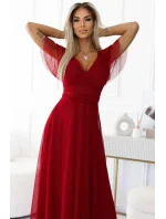 sukienka z dekoltem i krótkim model 20588350 - numoco basic sukienka z dekoltem i krótkim model 20588350 - numoco basic