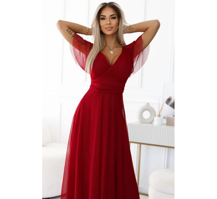 sukienka z dekoltem i krótkim model 20588350 - numoco basic sukienka z dekoltem i krótkim model 20588350 - numoco basic