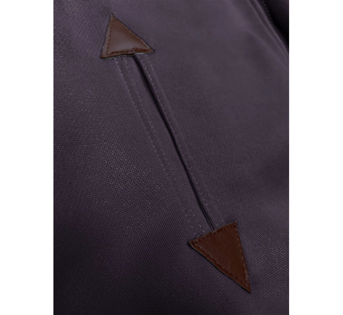 Tmavo fialová jednofarebná dámska mikina na zips (2311)