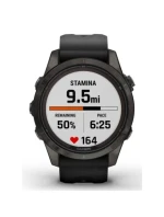 Hodinky Garmin Fenix 7S Pro 42mm Sapphire Solar šedé titánové DLC s čiernym remienkom Hodinky Garmin Fenix 7S Pro 42mm Sapphire Solar šedé titánové DLC s čiernym remienkom