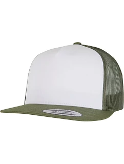 Flexfit 6006 5-panelová čiapka typu Trucker 55.6006 olivová/biela/námornícka modrá