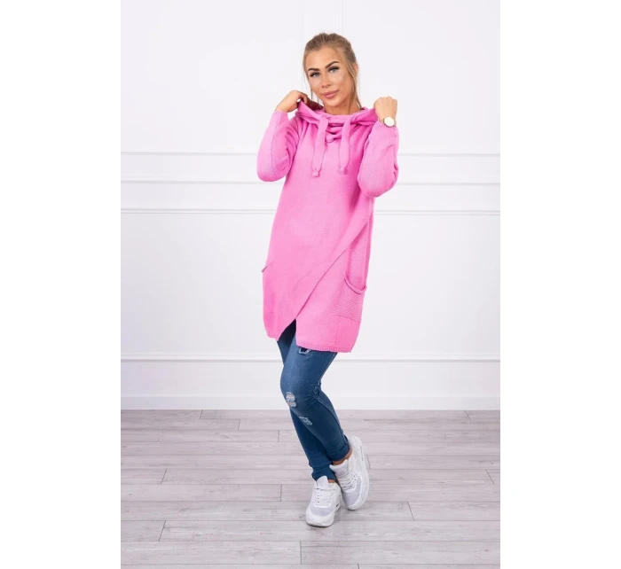 Sveter s obálkou dole svetlo ružový