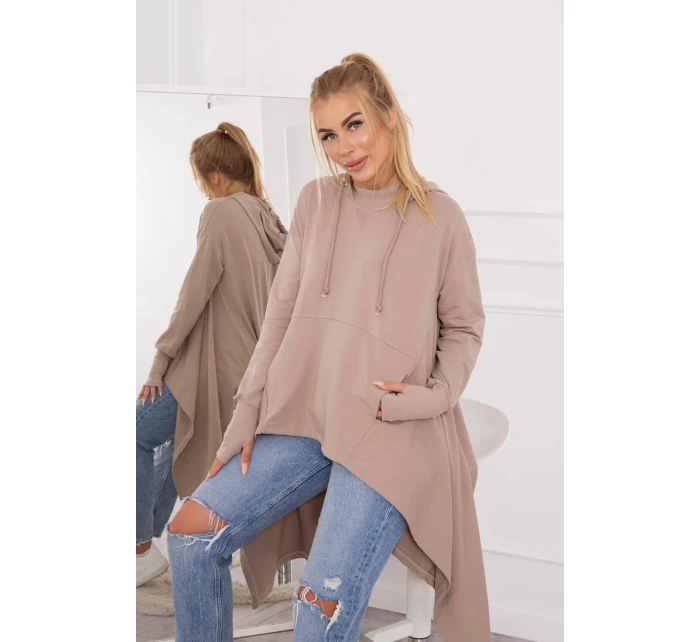 Halenka s rozšířeným spodním dílem tmavě béžová Halenka s rozšířeným spodním dílem tmavě béžová