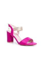 Dámské Sandály Na Podpatku Semišové Fuchsie model 21525971 - S.Barski