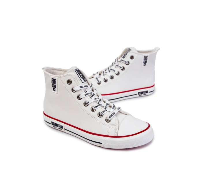 Pánské vysoké zateplené tenisky Big Star model 21600221 Bílé - Big Star Shoes Pánské vysoké zateplené tenisky Big Star model 21600221 Bílé - Big Star Shoes