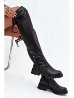 Dámské kozačky nad koleno s šněrováním černé model 21712218 - Boto Dámské kozačky nad koleno s šněrováním černé model 21712218 - Boto