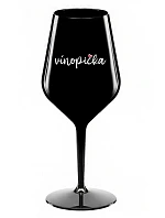 VÍNOPIČKA - čierny nerozbitný pohár na víno 470 ml