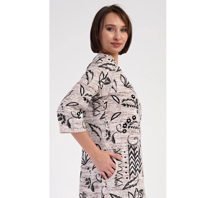 Dámské domácí šaty s tříčtvrtečním rukávem Elena