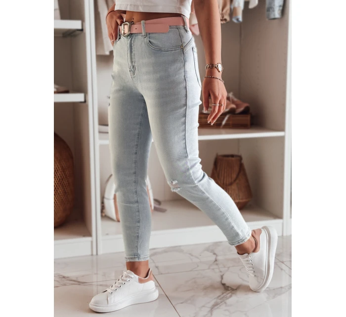 Dámské úzké džínové kalhoty s páskem blue Dstreet model 21984727 - FashionStreet