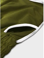 Dámské šortky v khaki barvě s kontrastní lemovkou model 18369470 - J.STYLE Dámské šortky v khaki barvě s kontrastní lemovkou model 18369470 - J.STYLE
