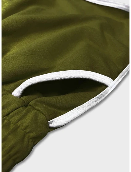 Dámské šortky v khaki barvě s kontrastní lemovkou model 18369470 - J.STYLE