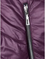 Fialová dámska bunda s ozdobnou kapucňou (B8227-71)