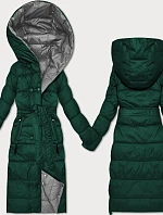 Obojstranná zimná bunda Minority s pruhmi Dark Green-Grey (M2-6519-33+61)