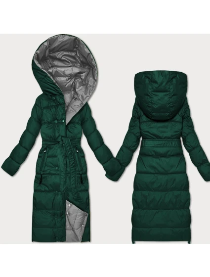 Obojstranná zimná bunda Minority s pruhmi Dark Green-Grey (M2-6519-33+61)