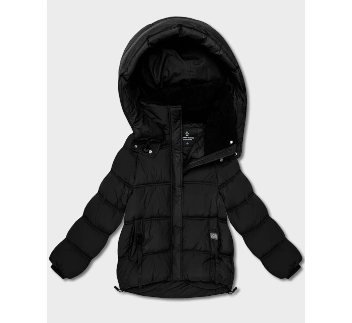 kurtka z kapturem czarna model 21765112 - HAPPY HOUSE