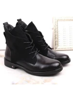 Ploché zateplené boty na podpatku W model 22324919 černá - Potocki Ploché zateplené boty na podpatku W model 22324919 černá - Potocki