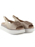 Dámské sandály na silné zlaté platformě model 22015147 - Potocki