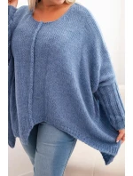 Dámský svetr Plus Size s volného střihu a rukávem 3/4 model 21259034 - K-Fashion