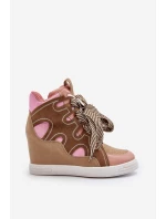 Dámské tenisky na podpatku růžové model 21648554 - Boto