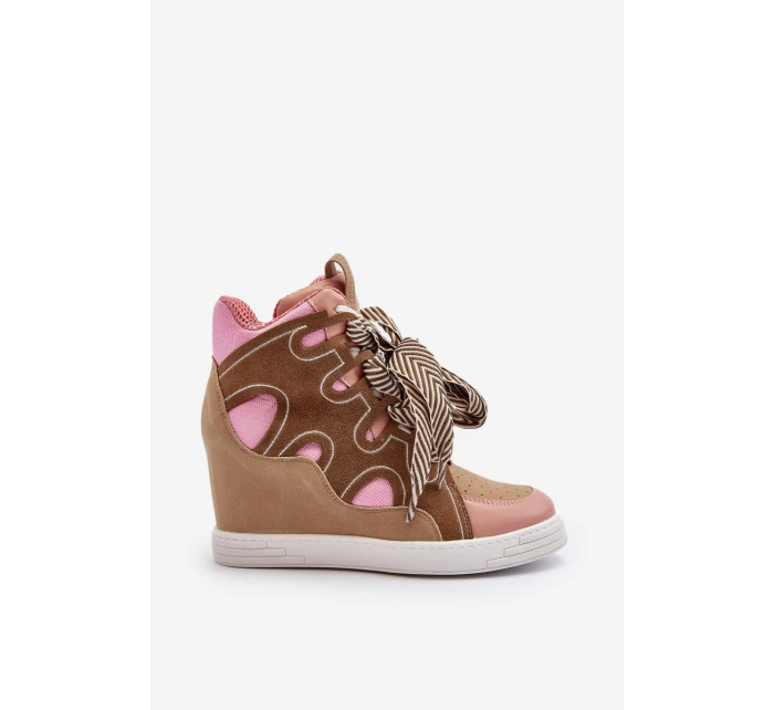 Dámské tenisky na podpatku růžové model 21648554 - Boto