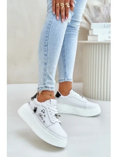 Dámské Kožené Tenisky Na Platformě S  A  Bílé model 21675574 - VINCEZA