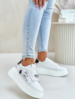 Dámské Kožené Tenisky Na Platformě S  A  Bílé model 21675574 - VINCEZA