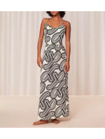 Dámske plážové šaty MyWear Beach Maxi Dress 01 pt - WHITE - bielo-čierne M015 - TRIUMPH