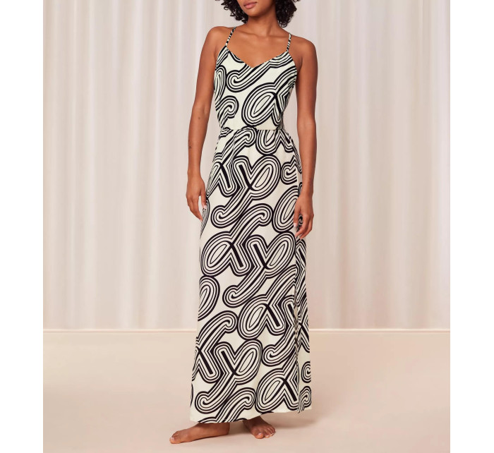 Dámske plážové šaty MyWear Beach Maxi Dress 01 pt - WHITE - bielo-čierne M015 - TRIUMPH