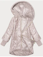 Prešívaná bunda s ozdobným rebrovaním S'West pearl pink (B8345-51)